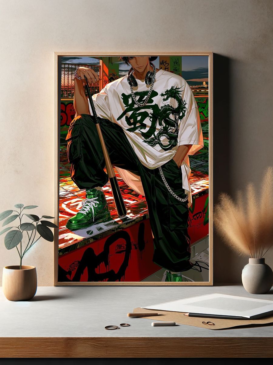 Urban Anime Streetwear Poster. — room view 2