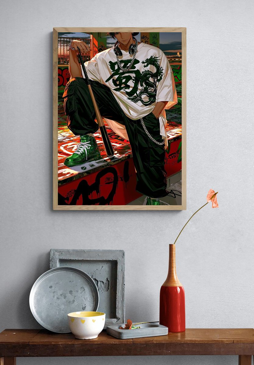 Urban Anime Streetwear Poster. — room view 3