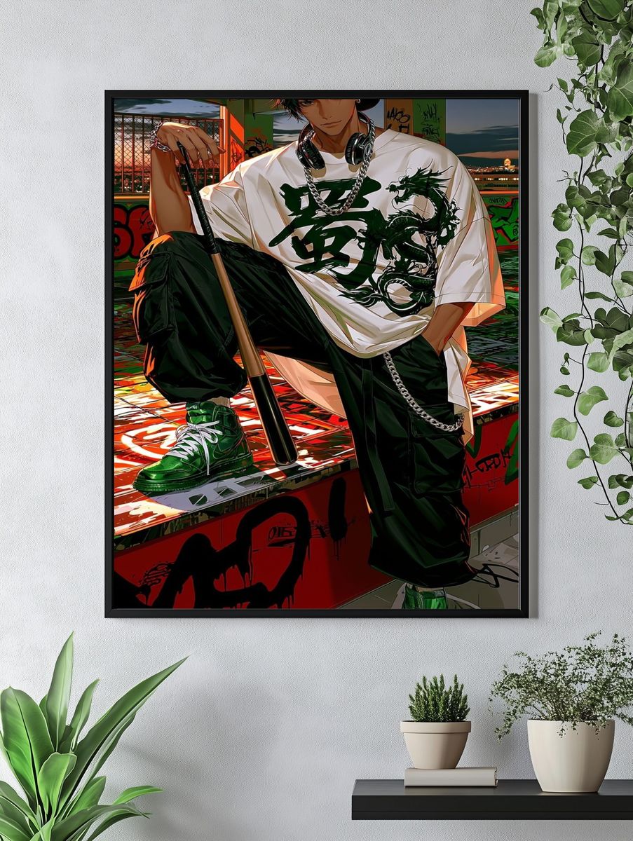 Urban Anime Streetwear Poster. — room view 4