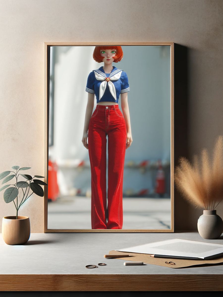 Anime Doll Portrait Print. — room view 2