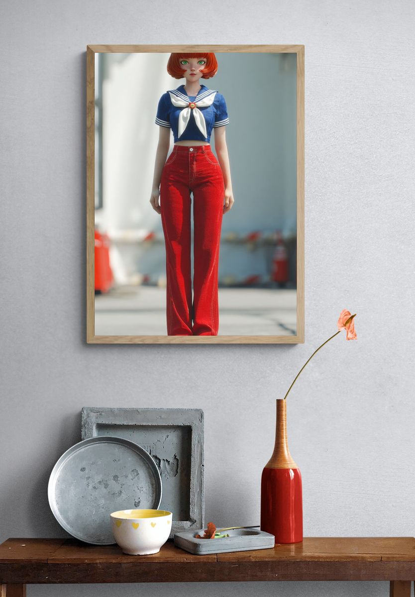 Anime Doll Portrait Print. — room view 3