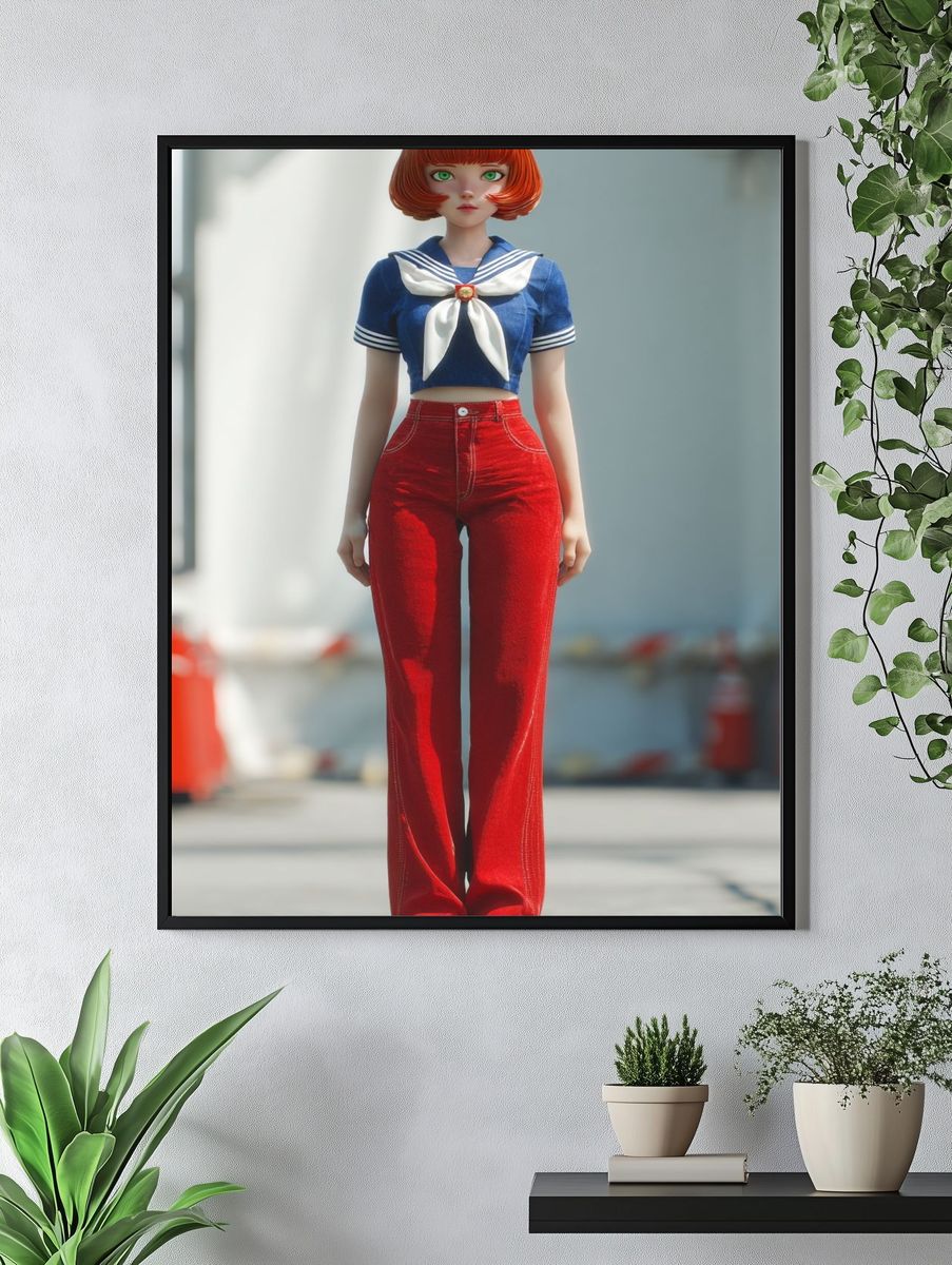 Anime Doll Portrait Print. — room view 4