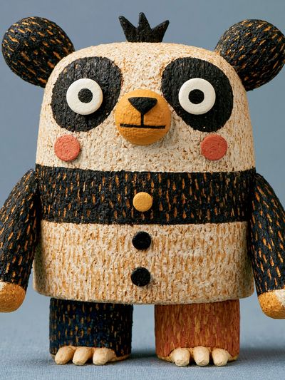 Cute Panda Figurine Illustration Poster.