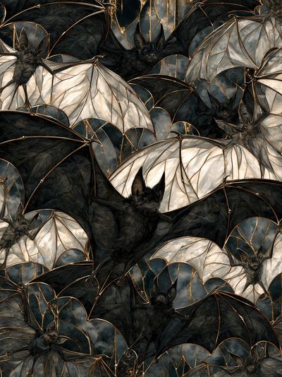 Gothic Bats Pattern Print. poster