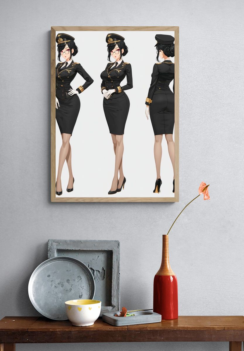 Anime Flight Attendant Fashion Poster. — room view 3