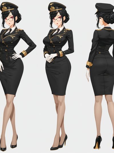 Anime Flight Attendant Fashion Poster.