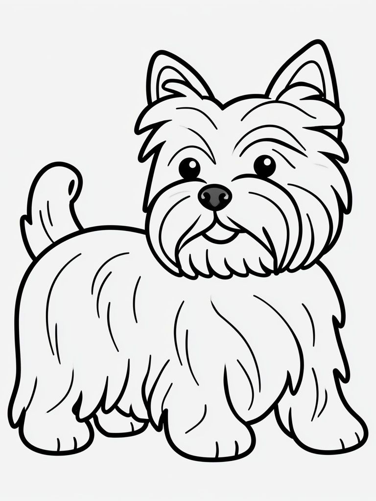 Yorkshire Terrier Line Art Poster. poster detail