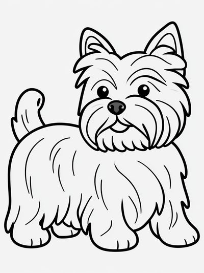 Yorkshire Terrier Line Art Poster.