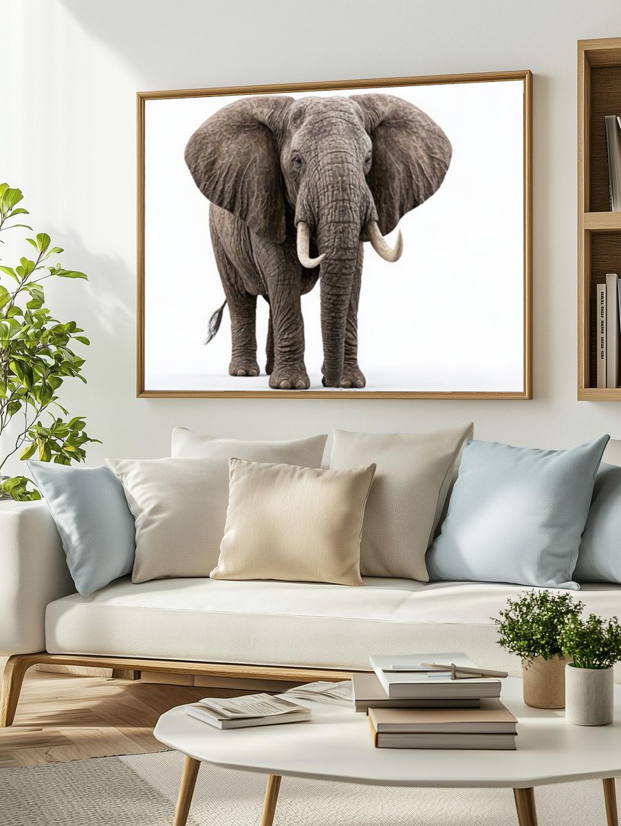 African Elephant Portrait Poster. — room view 2