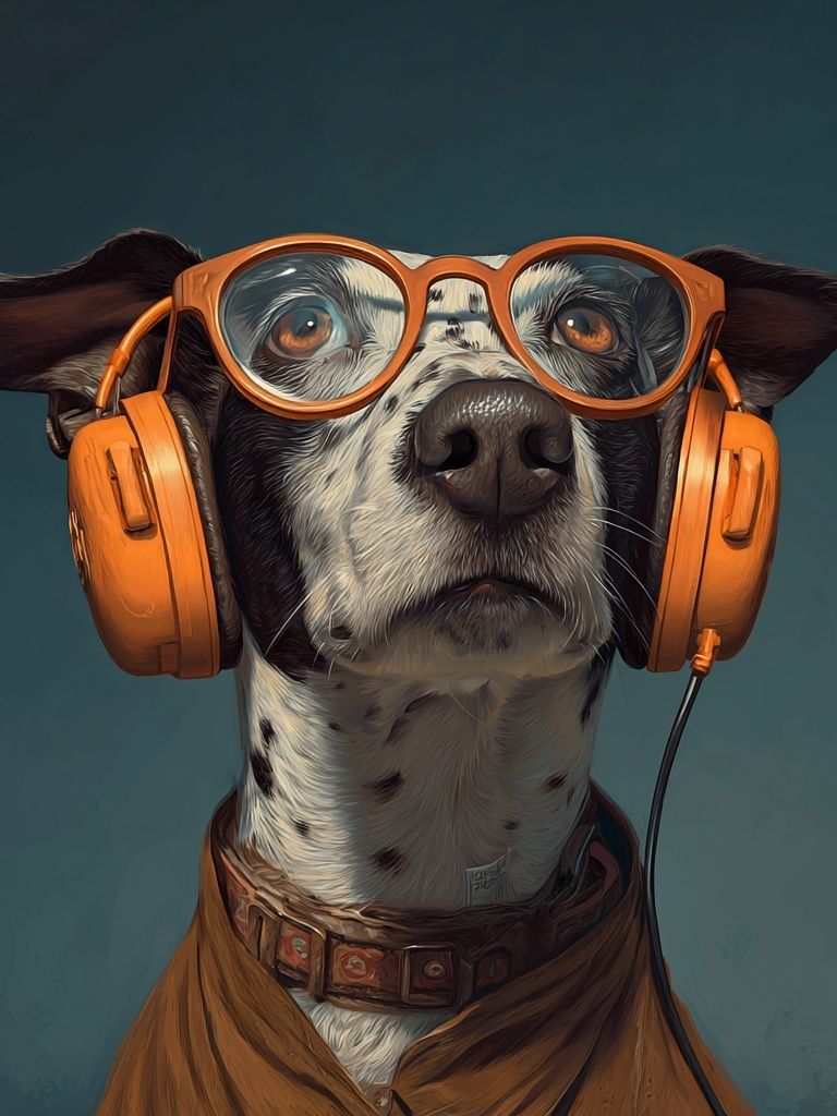 Cool Dog Portrait Illustration Poster. poster — animals art