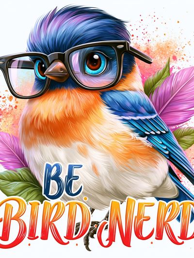 Be Bird Nerd Cartoon Poster.