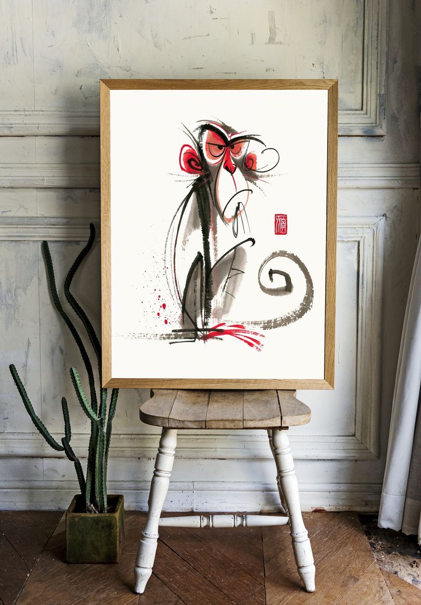 Angry Monkey Ink Poster. room preview