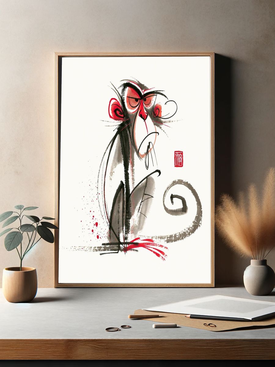 Angry Monkey Ink Poster. — room view 2