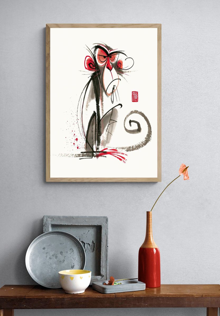 Angry Monkey Ink Poster. — room view 3