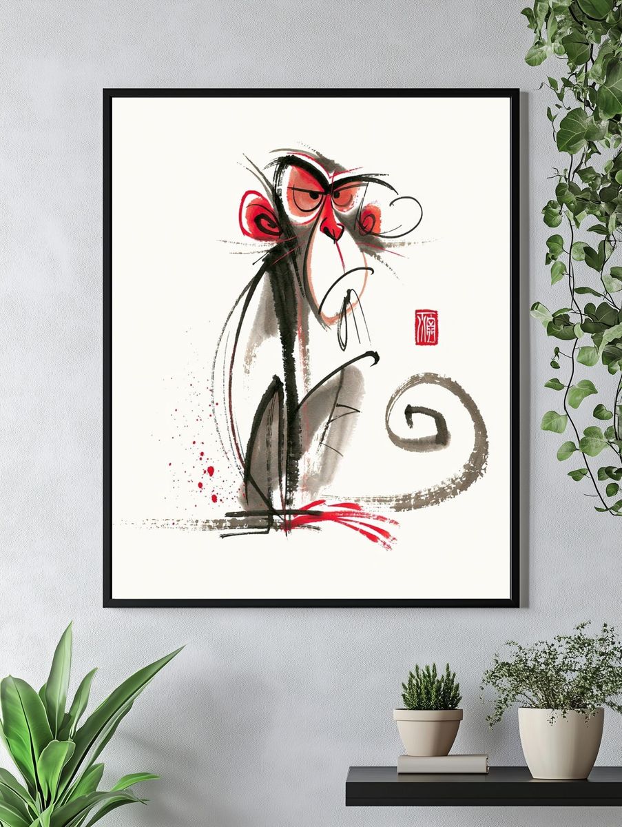 Angry Monkey Ink Poster. — room view 4
