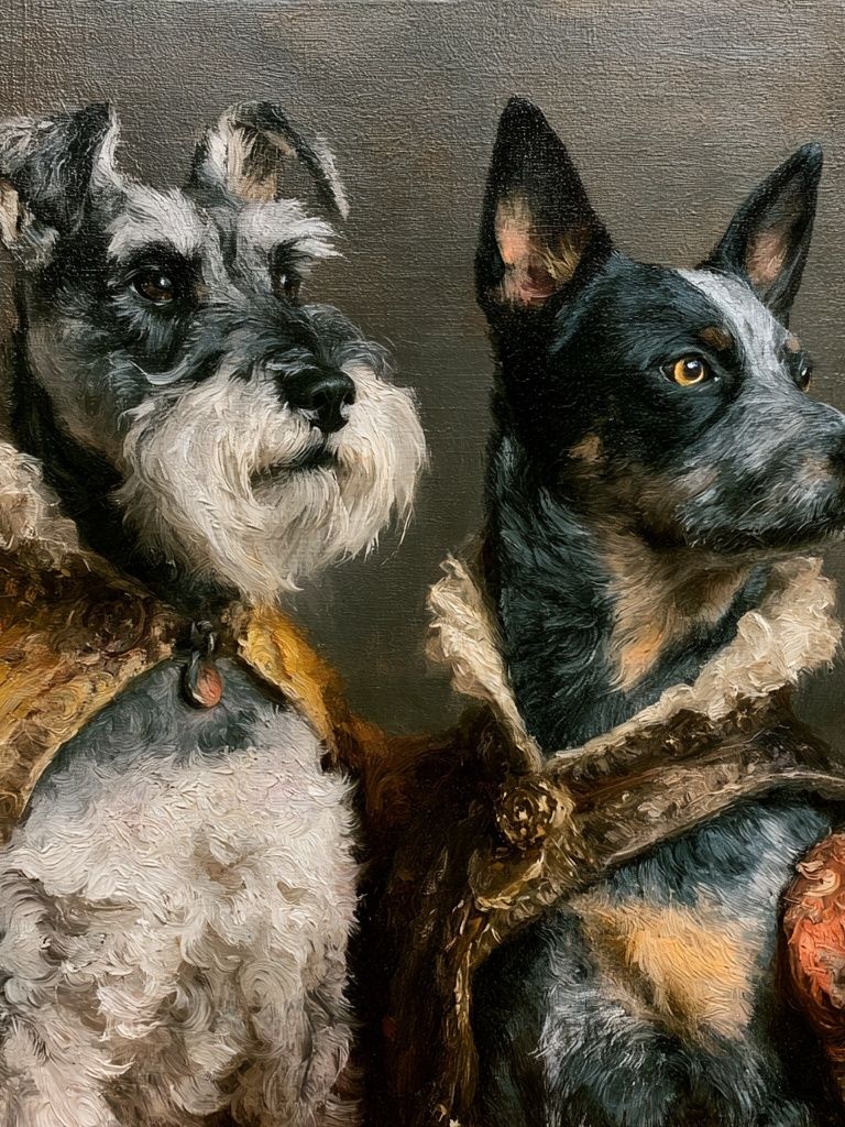 Two Dogs Portrait Fine-Art Poster. poster — animals art