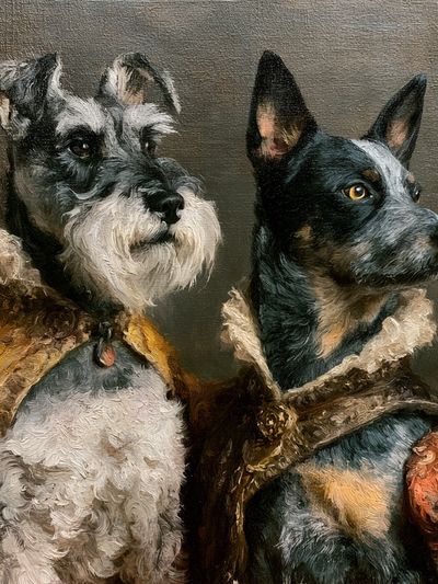 Two Dogs Portrait Fine-Art Poster. poster