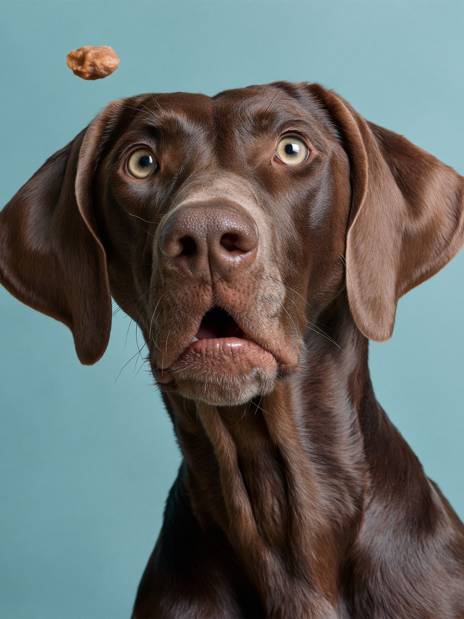 Chocolate Labrador Portrait Poster. poster detail
