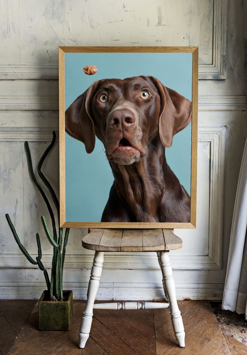 Chocolate Labrador Portrait Poster. room preview