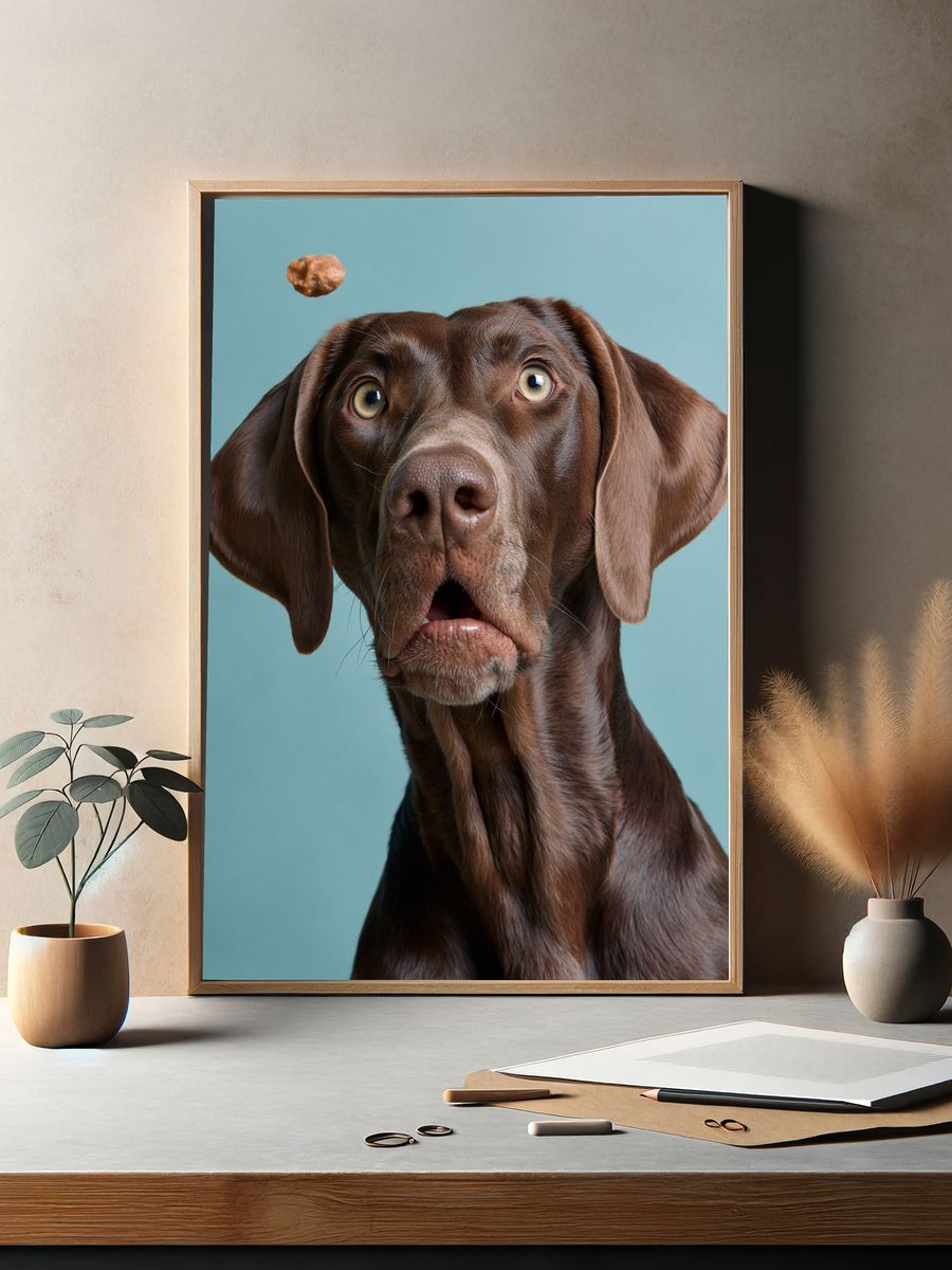 Chocolate Labrador Portrait Poster. — room view 2