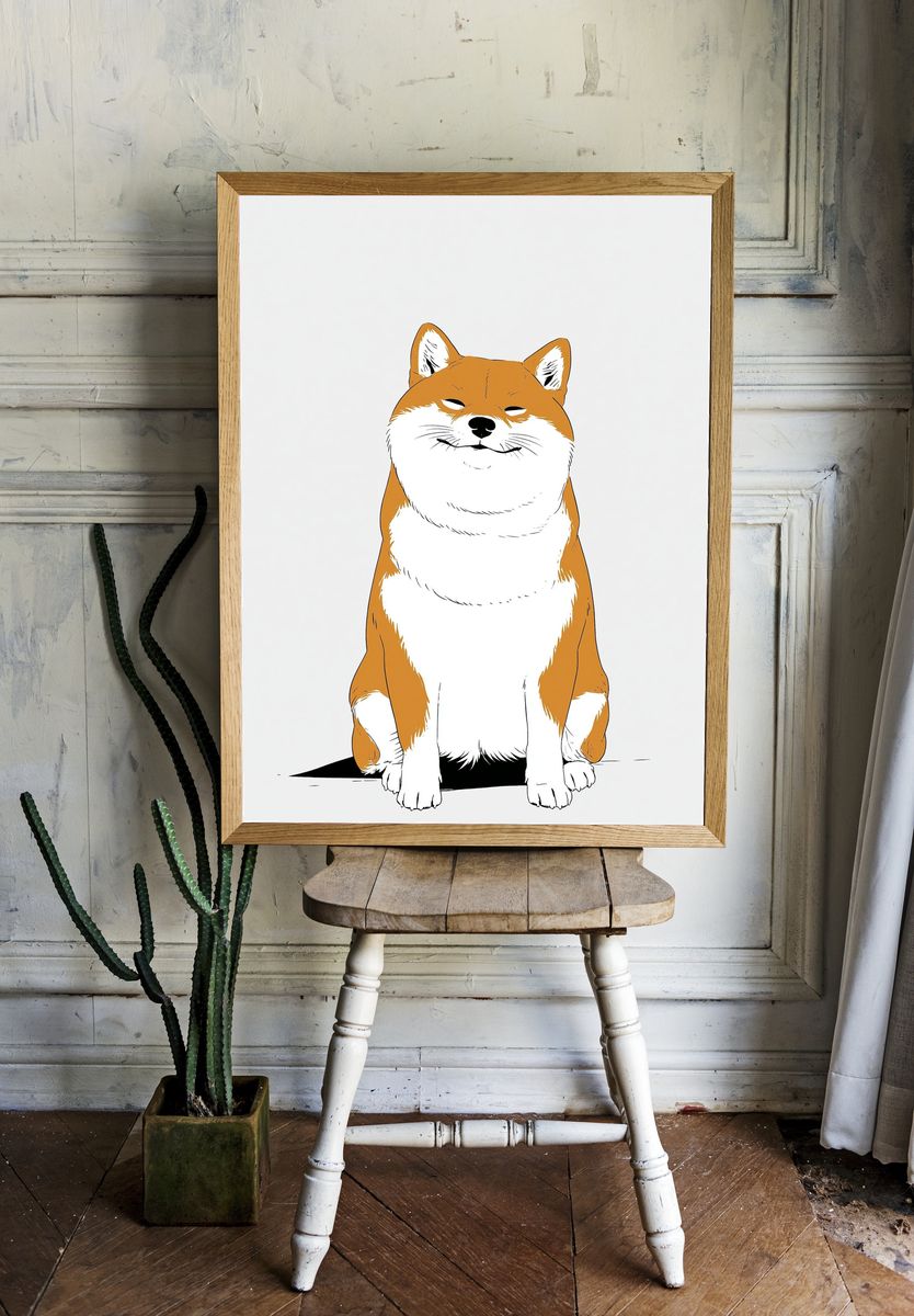 Shiba Inu Minimalist Poster. — room view 1