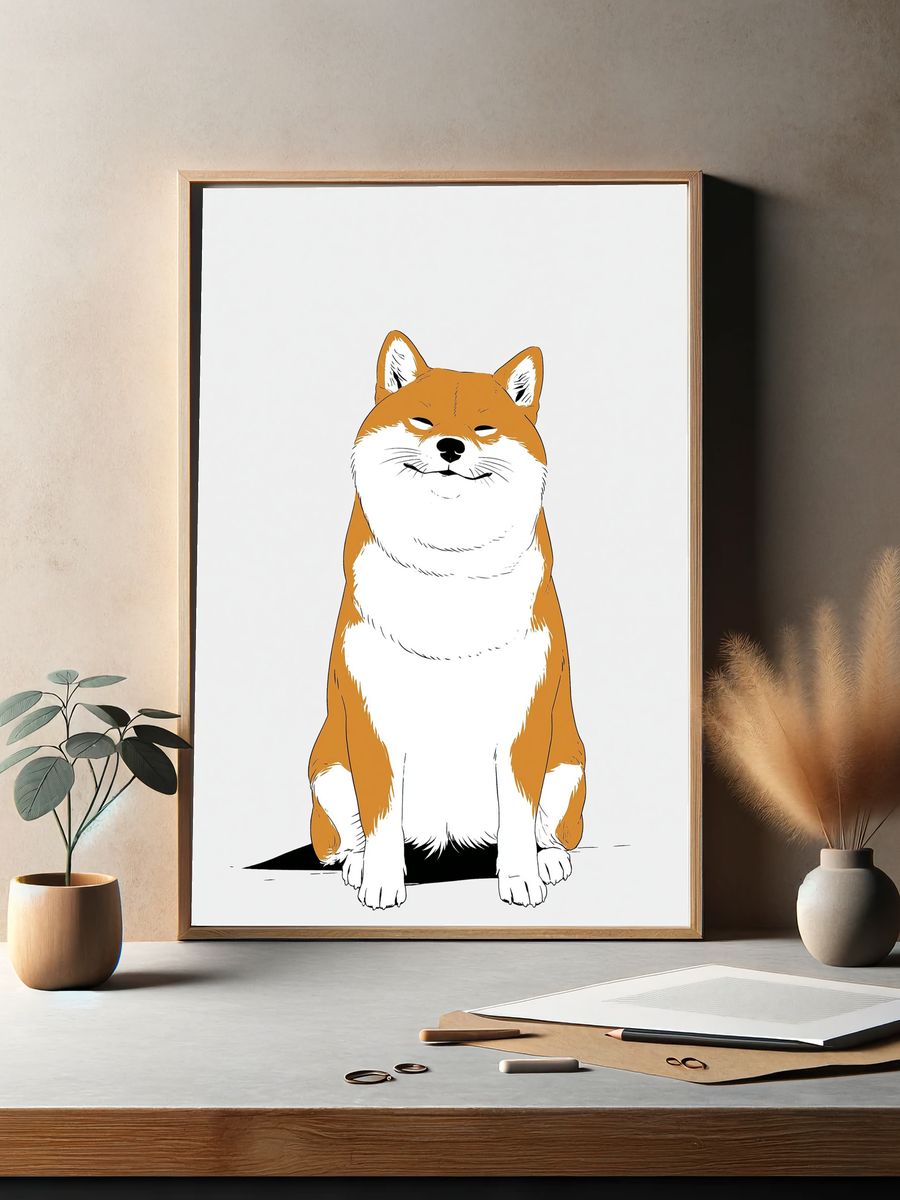 Shiba Inu Minimalist Poster. — room view 2