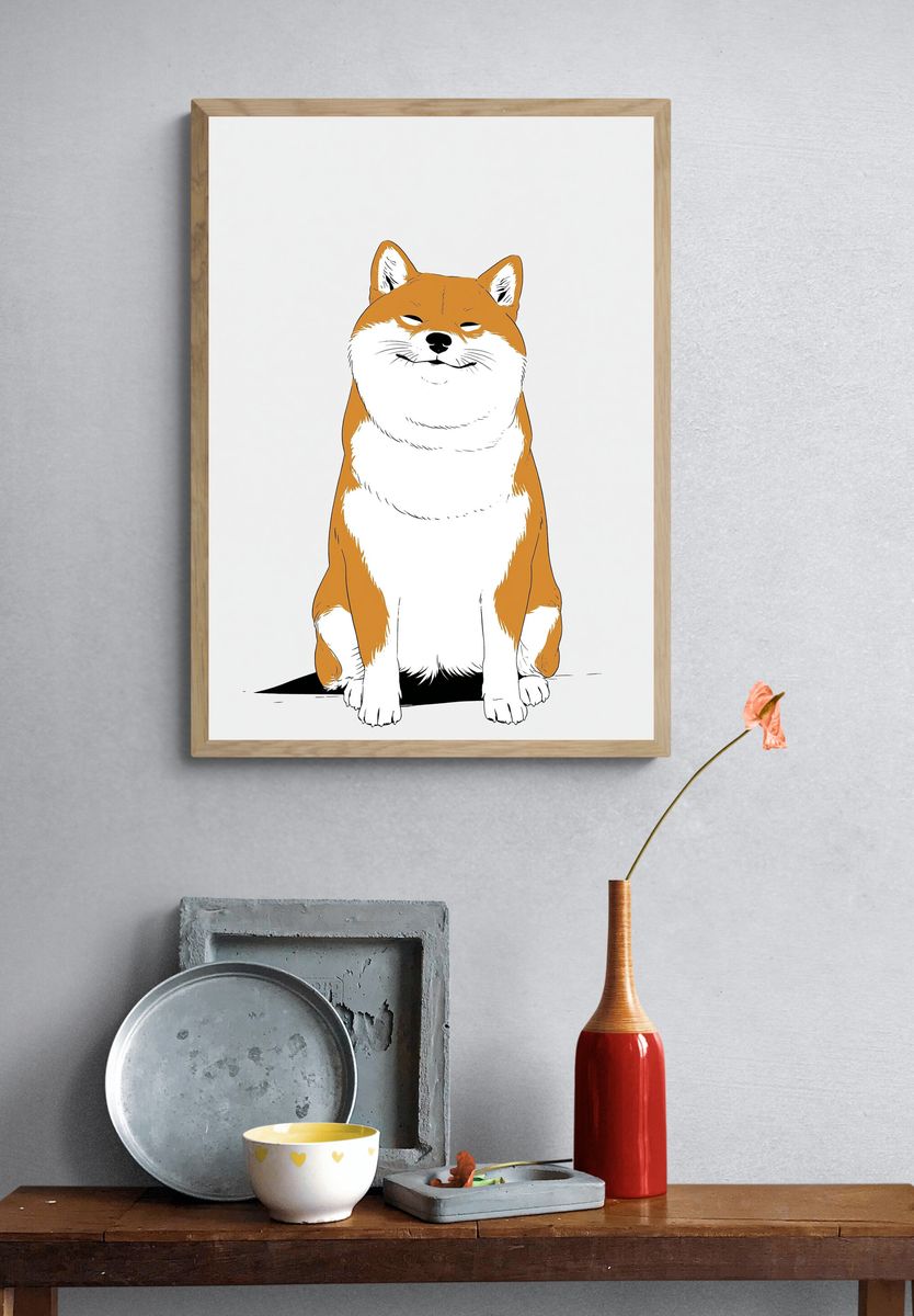 Shiba Inu Minimalist Poster. — room view 3
