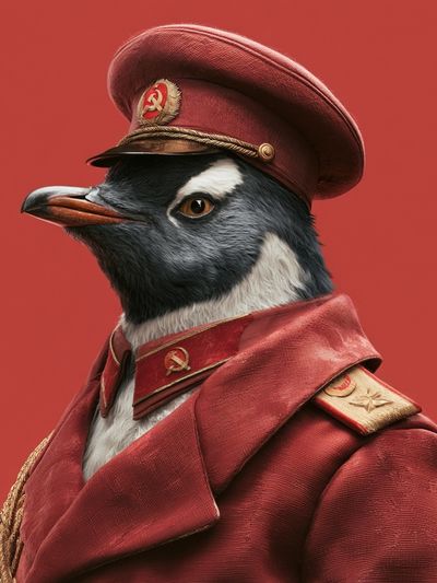 Soviet Penguin Portrait Poster.