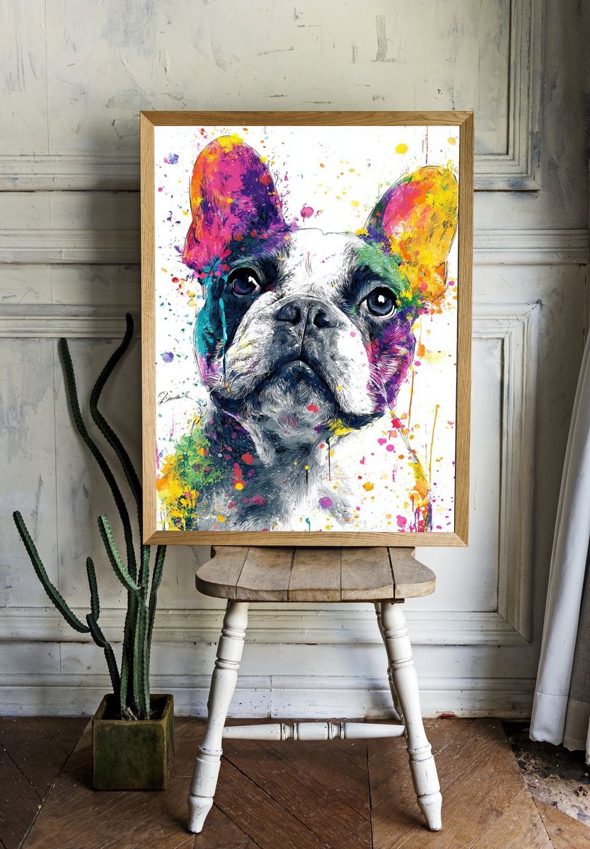 French Bulldog Pop Art Poster. — room view 1