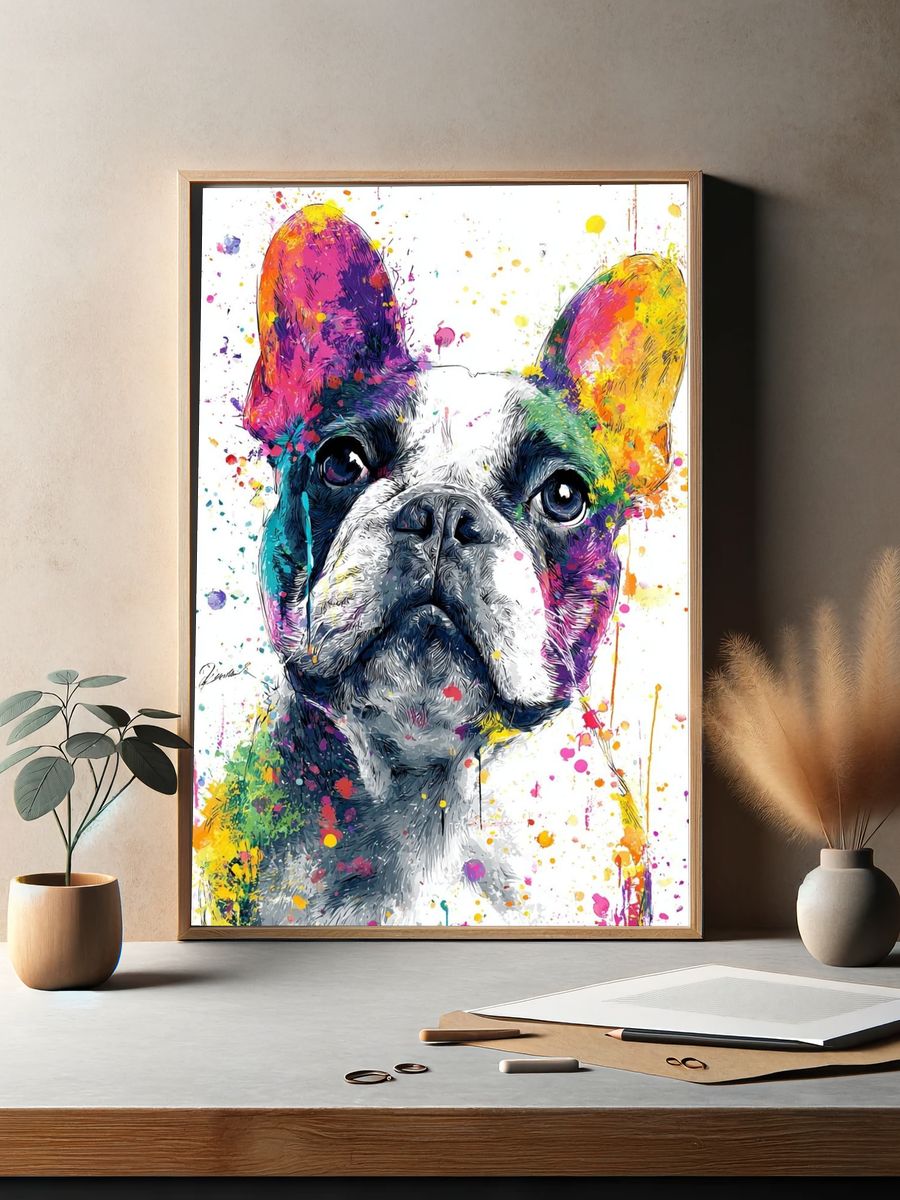 French Bulldog Pop Art Poster. — room view 2