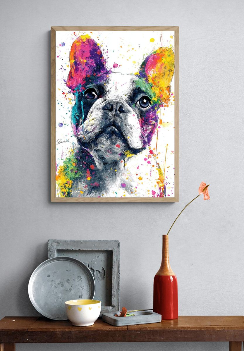 French Bulldog Pop Art Poster. — room view 3