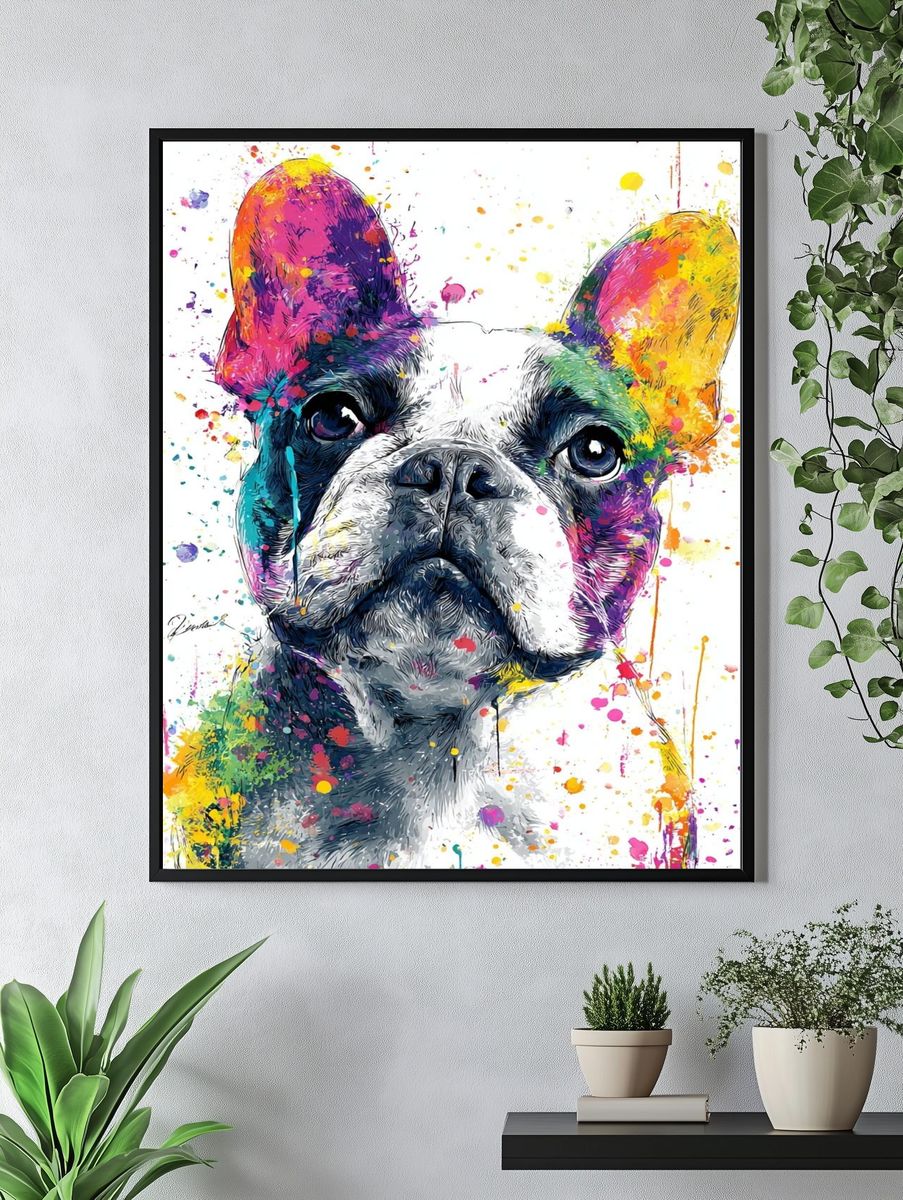 French Bulldog Pop Art Poster. — room view 4