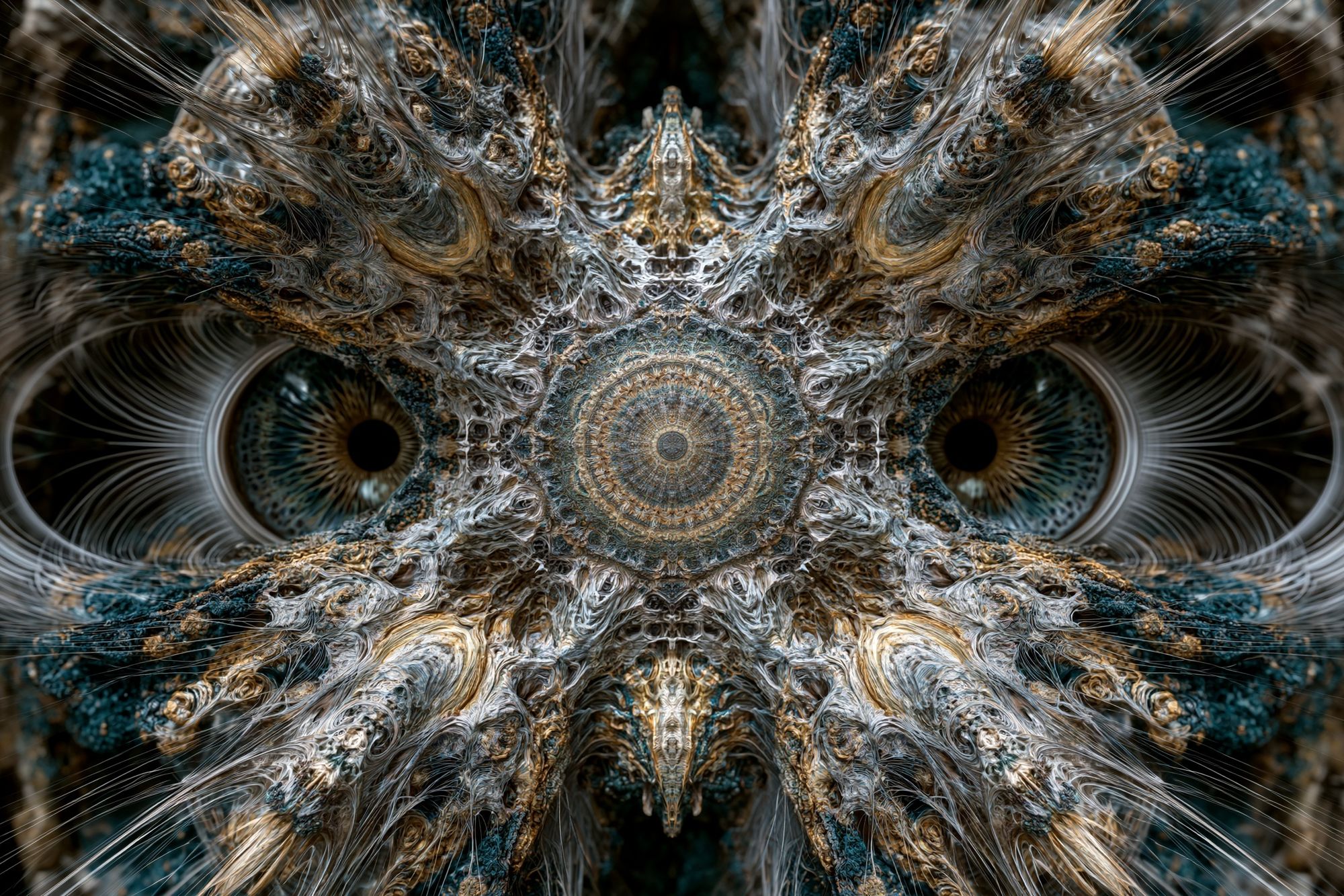 Fractal Owl Eyes Abstract Poster. poster — animals art