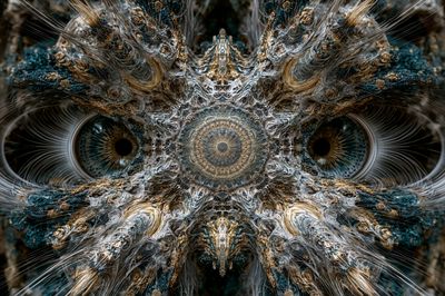Fractal Owl Eyes Abstract Poster. poster