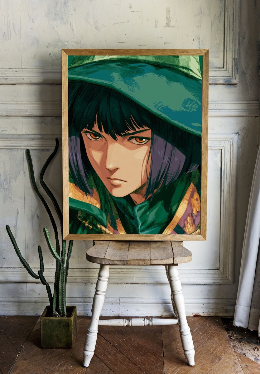 Anime Portrait — Digital Art Print. room preview