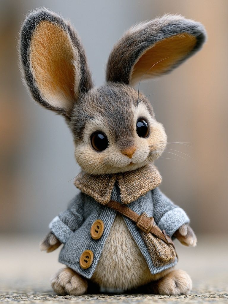 Cute Bunny Portrait Print. poster detail
