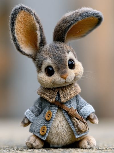 Cute Bunny Portrait Print. poster