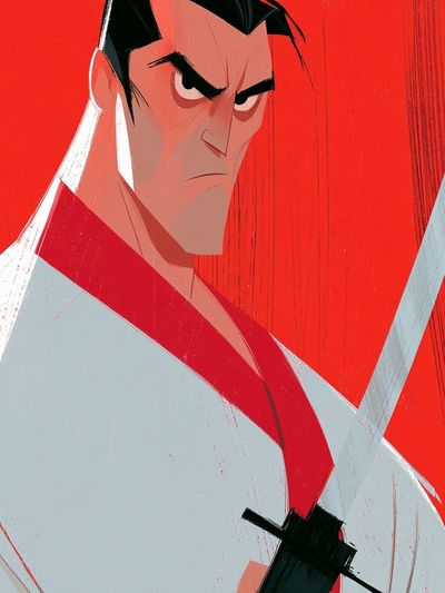 Samurai Warrior Illustration Poster. poster