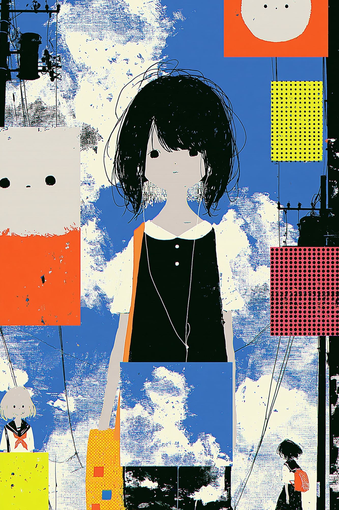 Anime Collage Illustration Poster. poster — anime art