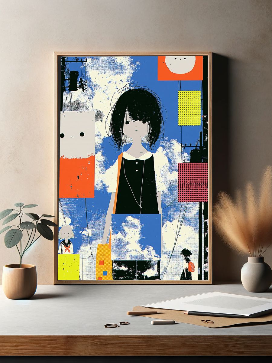 Anime Collage Illustration Poster. — room view 2