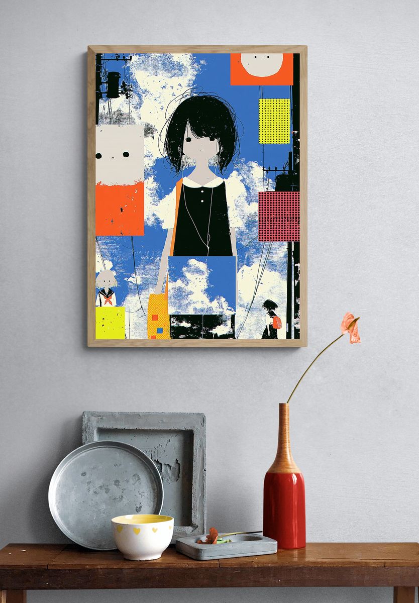 Anime Collage Illustration Poster. — room view 3