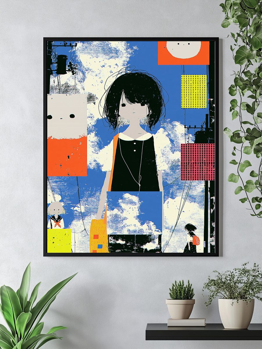 Anime Collage Illustration Poster. — room view 4