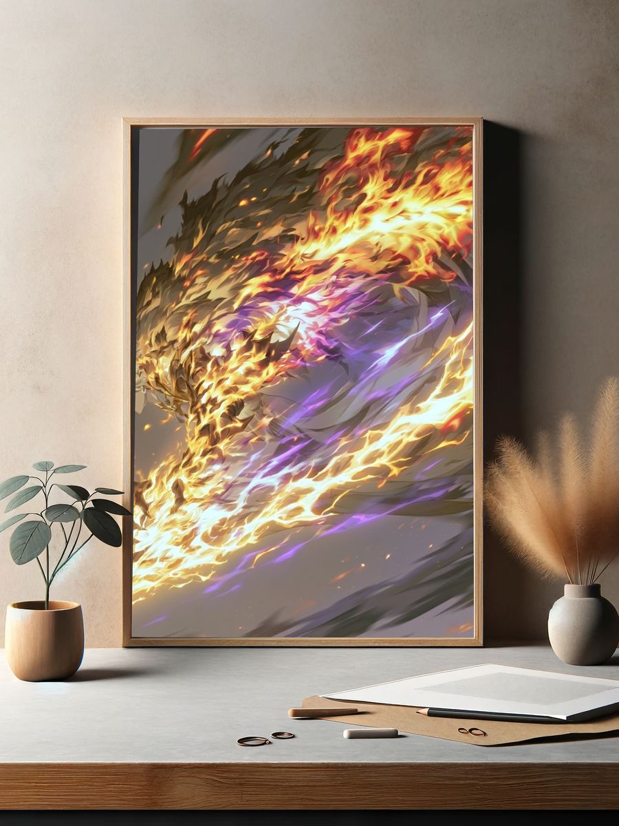 Flame Spirit Anime Print. — room view 2
