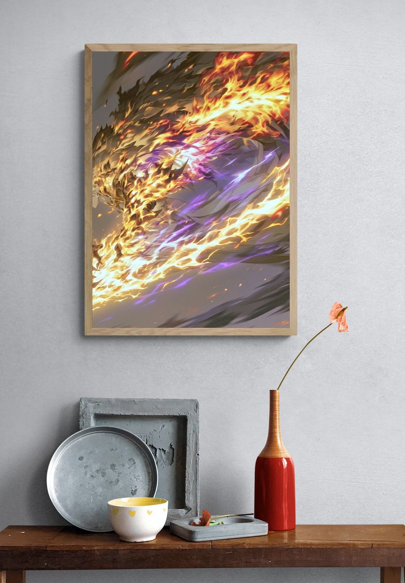 Flame Spirit Anime Print. — room view 3