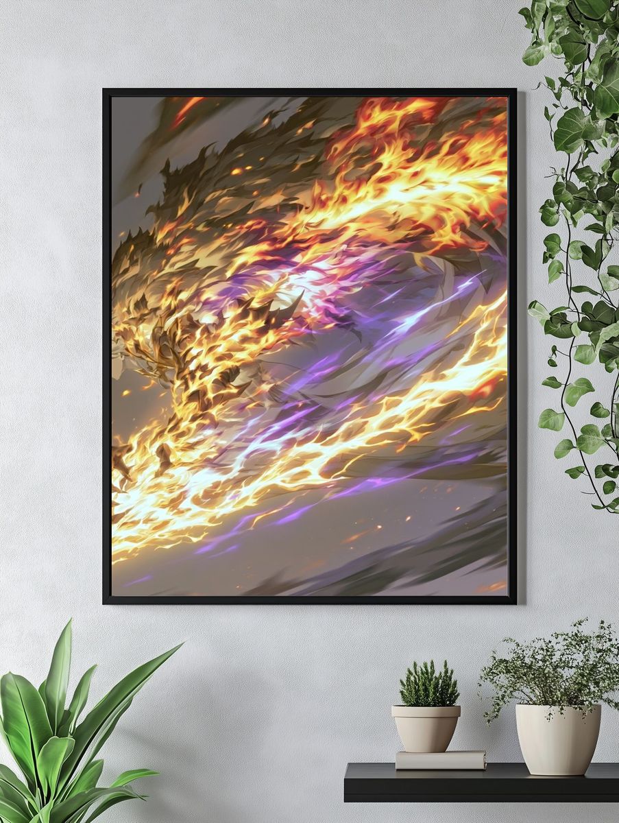 Flame Spirit Anime Print. — room view 4