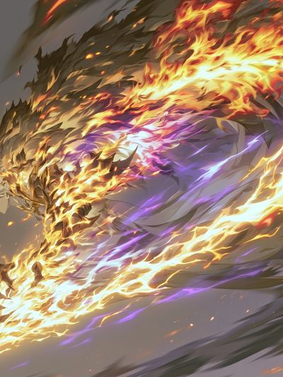 Flame Spirit Anime Print. poster