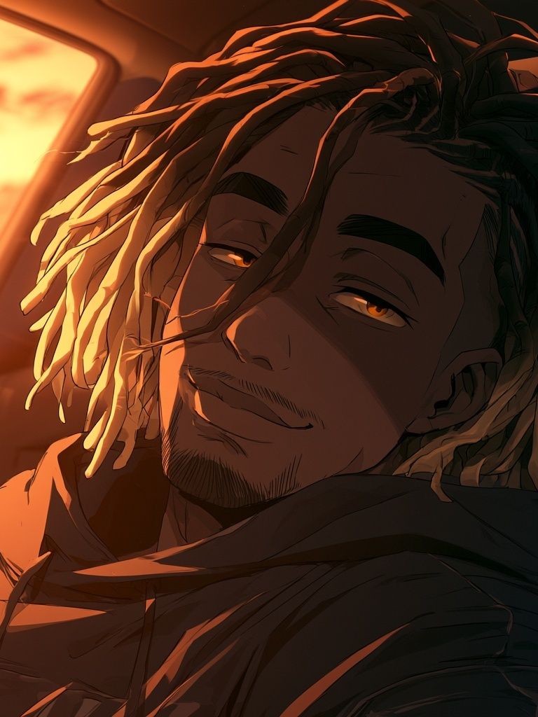 Sunset Anime Portrait Poster. poster — anime art