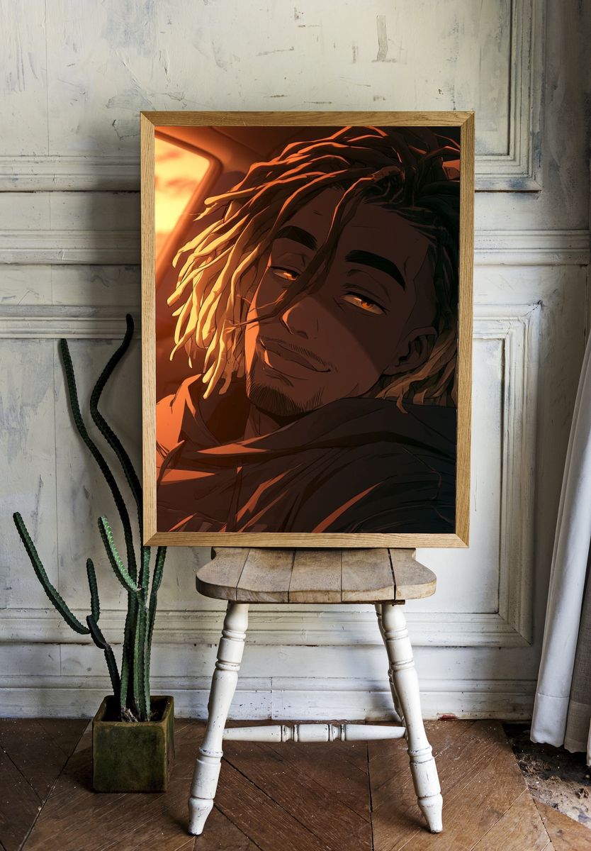 Sunset Anime Portrait Poster. room preview