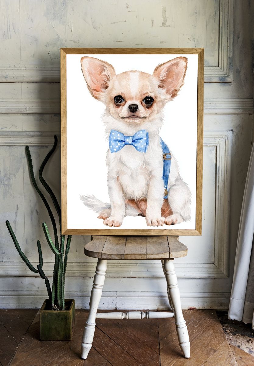 Chihuahua Watercolor Poster. room preview