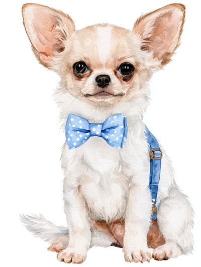 Chihuahua Watercolor Poster.